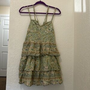 Green paisley floral dress